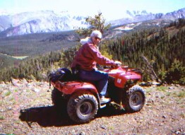Jim on ATV on Montana mountaintop